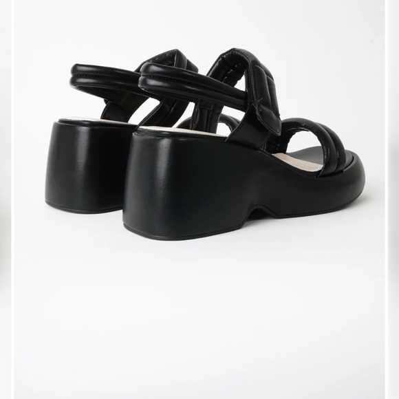 J.Adams black NWT RAYANNE PLATFORM WEDGE SANDALS 6.5 - Picture 6 of 10